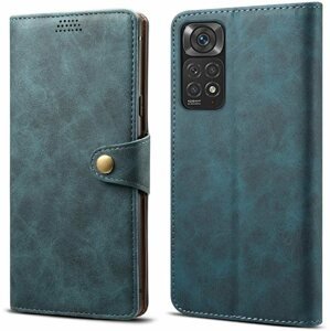 Mobiltelefon tok Lenuo Leather Flip tok a Xiaomi Redmi Note 11/11S készülékhez - kék