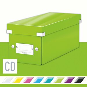 Archiváló doboz Leitz WOW Click & Store CD, 14.3 x 13.6 x 35.2 cm, zöld