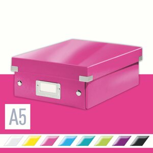 Archiváló doboz Leitz WOW Click & Store A5 22 x 10 x 28.2 cm, rózsaszín