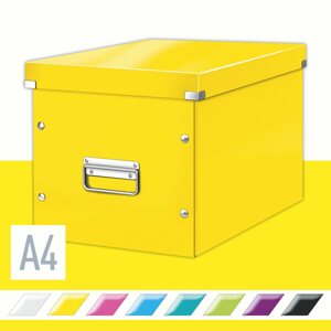 Archiváló doboz Leitz WOW Click & Store A4 32 x 31 x 36 cm, sárga