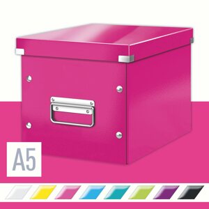 Archiváló doboz Leitz WOW Click & Store A5 26 x 24 x 26 cm, rózsaszín