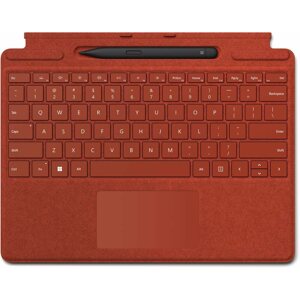 Billentyűzet Microsoft Surface  Pro X/Pro 8/Pro 9 Signature Keyboard + Pen Poppy Red ENG
