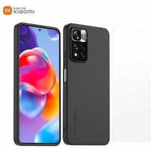 Telefon tok OEM Made for Xiaomi TPU Tok + Edzett üveg a Redmi Note 11 Pro+ 5G készülékhez - fekete