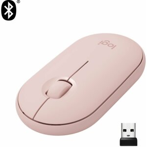 Egér Logitech Pebble M350 Wireless Mouse, rózsaszín