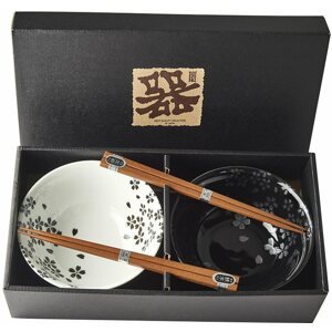 Tál készlet Made In Japan Silver Sakura tál készlet pálcikával 400 ml, 2 db