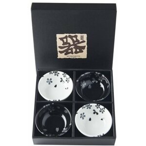 Tál készlet Made in Japan  Black & White Sakura tálkészlet 100 ml 4 darab
