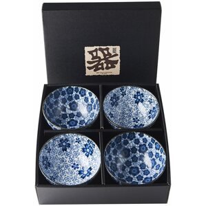Tál készlet Made In Japan Blue Plum & Cherry Blossom Design 4 db-os tál készlet, 250 ml