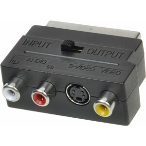 Átalakító AV jel csatlakozó átalakító OEM Scart - 3x RCA + S-Video kapcsolható IN/OUT