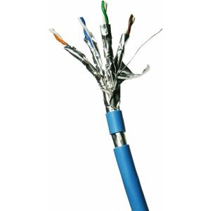 Hálózati kábel Datacom F/FTP CAT6A LSOH, Eca 100m, kék, műanyag