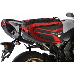 Motoros táska OXFORD oldalsó táskák a P50R motorkerékpárhoz (fekete / piros, 50 literes, pár)