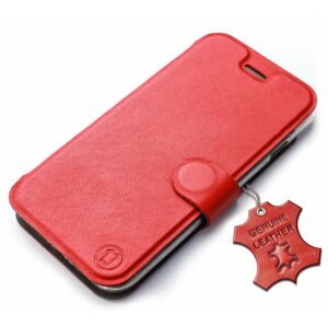 Mobiltelefon tok Mobiwear bőr flip a Nokia G60 5G készülékhez - Piros