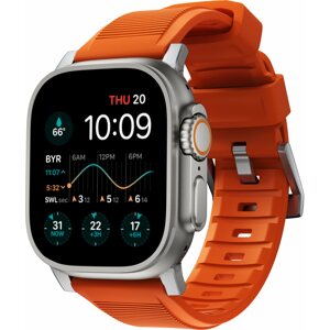 Szíj Nomad Rugged Strap Apple Watch  42/44/45/Ultra 49mm - Orange/Silver