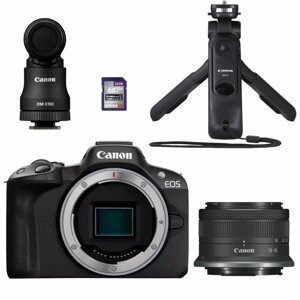 Digitális fényképezőgép Canon EOS R50 fekete + RF-S 18-45mm f/4,5-6,3 IS STM Creator Kit