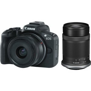 Digitális fényképezőgép Canon EOS R50 fekete + RF-S 18-45mm f/4.5-6.3 IS STM + RF-S 55-210mm f/5-7.1 IS STM