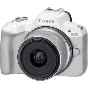 Digitális fényképezőgép Canon EOS R50 fehér + RF-S 18-45mm f/4.5-6.3 IS STM