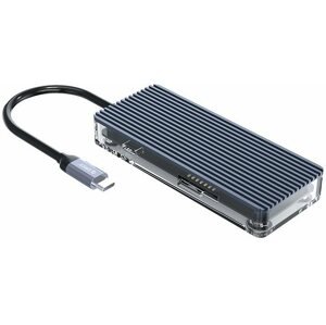 Port replikátor Orico USB-C Hub 7 in 1 Transparent, SD/TF reader, Power Delievery