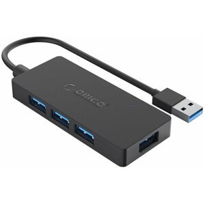 USB Hub Orico USB-A Hub 4xUSB 3.0 + microUSB Input Fekete