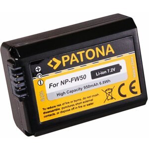 Fényképezőgép akkumulátor PATONA Sony NP-FW50 950 mAh / 6,8Wh / 7,2 V Li-Ionhoz