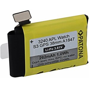Okosóra akkumulátor PATONA az Apple Watch 3 GPS 262 mAh A1847 38 mm-es órájához