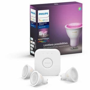 LED izzó Philips Hue White and Color ambiance 5.7W GU10 starter kit
