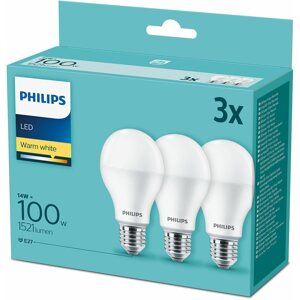 LED izzó Philips LED 14-100W, E27 2700K, 3 db