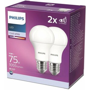 LED izzó Philips LED 10-75W, E27 4000K, 2 db