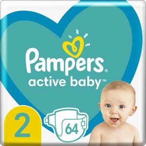 Eldobható pelenka PAMPERS Active Baby 2-es méret, (64 db), 4-8 kg