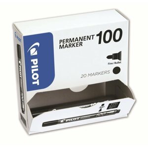 Marker PILOT Permanent Marker 100 fekete, multipack 20 db