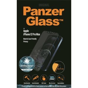 Üvegfólia PanzerGlass Edge-to-Edge Privacy Antibacterial Apple iPhone 12 Pro Max üvegfólia - fekete