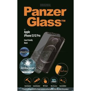 Üvegfólia PanzerGlass Edge-to-Edge Antibacterial Apple iPhone 12/12 Pro üvegfólia - fekete, Anti-BlueLight