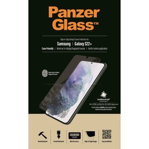 Üvegfólia PanzerGlass Samsung Galaxy S22+ üvegfólia - teljes felületű ragasztás, ujjlenyomat-olvasó támogatás