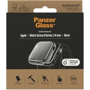 Okosóra tok PanzerGlass Full Protection Apple Watch 7/8 41mm (fekete keret)