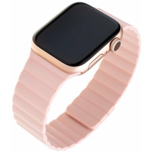 Szíj FIXED Silicone Magnetic Strap Apple Watch 42/44/45/Ultra 49mm - rózsaszín