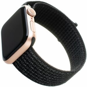 Szíj FIXED Nylon Strap Apple Watch 42/44/45/Ultra 49mm - fényvisszaverő fekete
