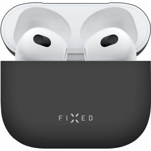 Fülhallgató tok FIXED Silky Apple Airpods 3 készülékhez, fekete