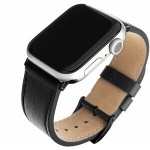 Szíj FIXED Leather Strap Apple Watch 42/44/45/Ultra 49mm - fekete