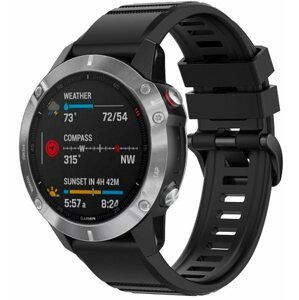 Szíj FIXED Silicone Strap Garmin QuickFit 22 mm - fekete