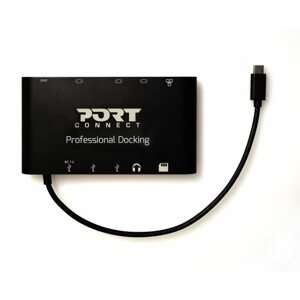 Dokkoló állomás PORT CONNECT 8in1 LAN, HDMI, mini Display Port, VGA, USB-C 60W, 3x USB-A,