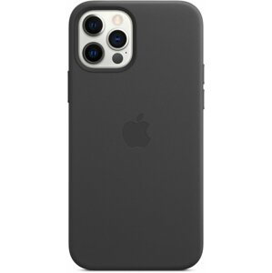 Telefon tok Apple iPhone 12/12 Pro fekete bőr MagSafe tok