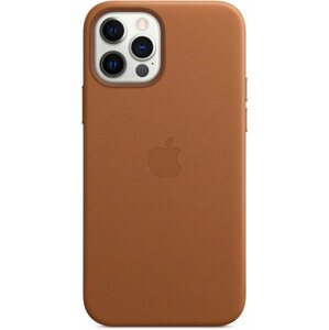 Telefon tok Apple iPhone 12/12 Pro vörösesbarna bőr MagSafe tok