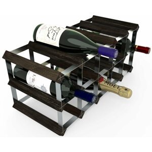 Bortartó állvány RTA bortartó állvány 15 borosüvegnek, fekete kőris - horganyzott acél / lapra szerelve