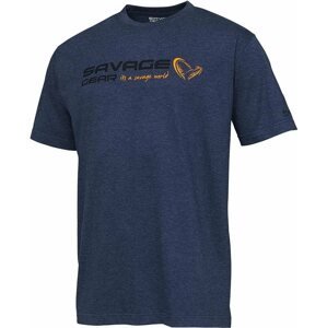 Póló Savage Gear Signature Logo T-Shirt Blue Melange