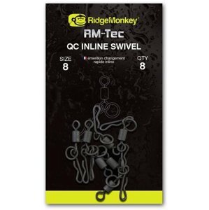 Forgókapocs RidgeMonkey RM-Tec Quick Change Inline Swivel 8-as méret 8 db