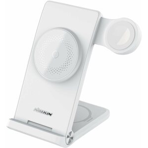 Töltőállvány Nillkin PowerTrio 3 az 1-ben MagSafe vezeték nélküli töltő Apple Watch-hoz White (MFI)