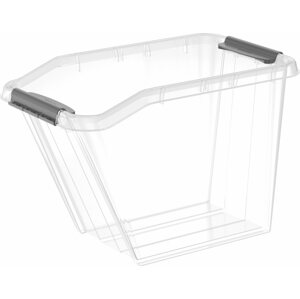 Tároló doboz Siguro Pro Box Slanted 58 l, 40×44×64,7 cm, átlátszó