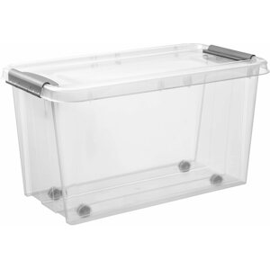 Tároló doboz Siguro Pro Box 70 l, 39,5×39×72 cm, átlátszó