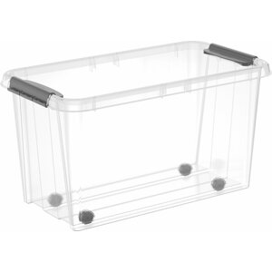 Tároló doboz Siguro Pro Box 70 l, 39,5×39×72 cm, átlátszó