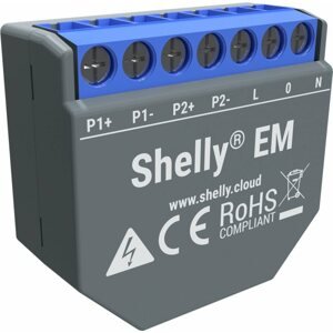 WiFi kapcsoló Shelly EM, fogyasztásmérő 2 x 120A - ig, 1 kimenet