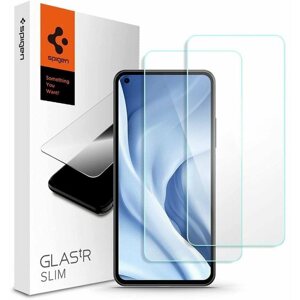Üvegfólia Spigen Glas tR Slim 2 Pack Xiaomi Mi 11 Lite/Xiaomi Mi 11 Lite 5G üvegfólia