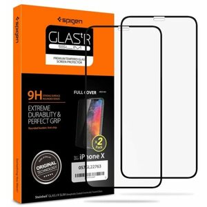 Üvegfólia Spigen Glass FC 2 Pack Black iPhone 11 Pro/XS/X üvegfólia